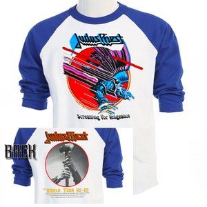 JUDAS PRIEST SCREAMING FOR VENGEANCE TOUR SHIRT MENS BLUE SLEEVE COPY T-366